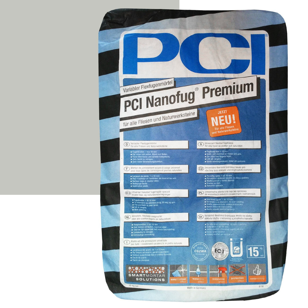 PCI Nanofug Premium 15kg Flexfugenm”rtel Nr. 21 Hellgrau, Hellgrau