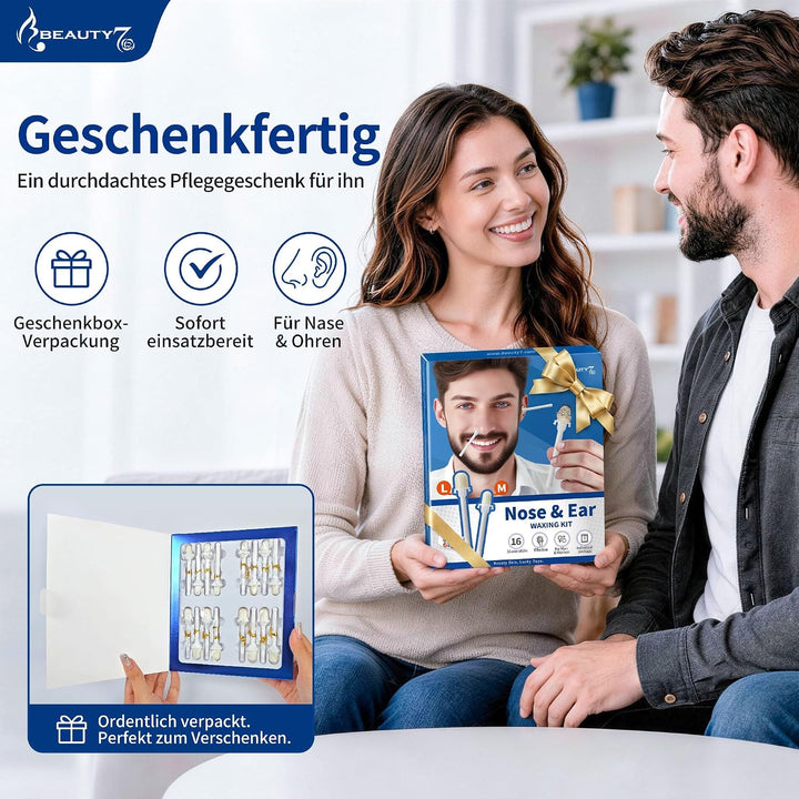 Beauty7 16 gebrauchsfertige Wachsstäbchen Nasen- und Ohrenhaarentfernung Schmerzfrei Nasenwachs Nase