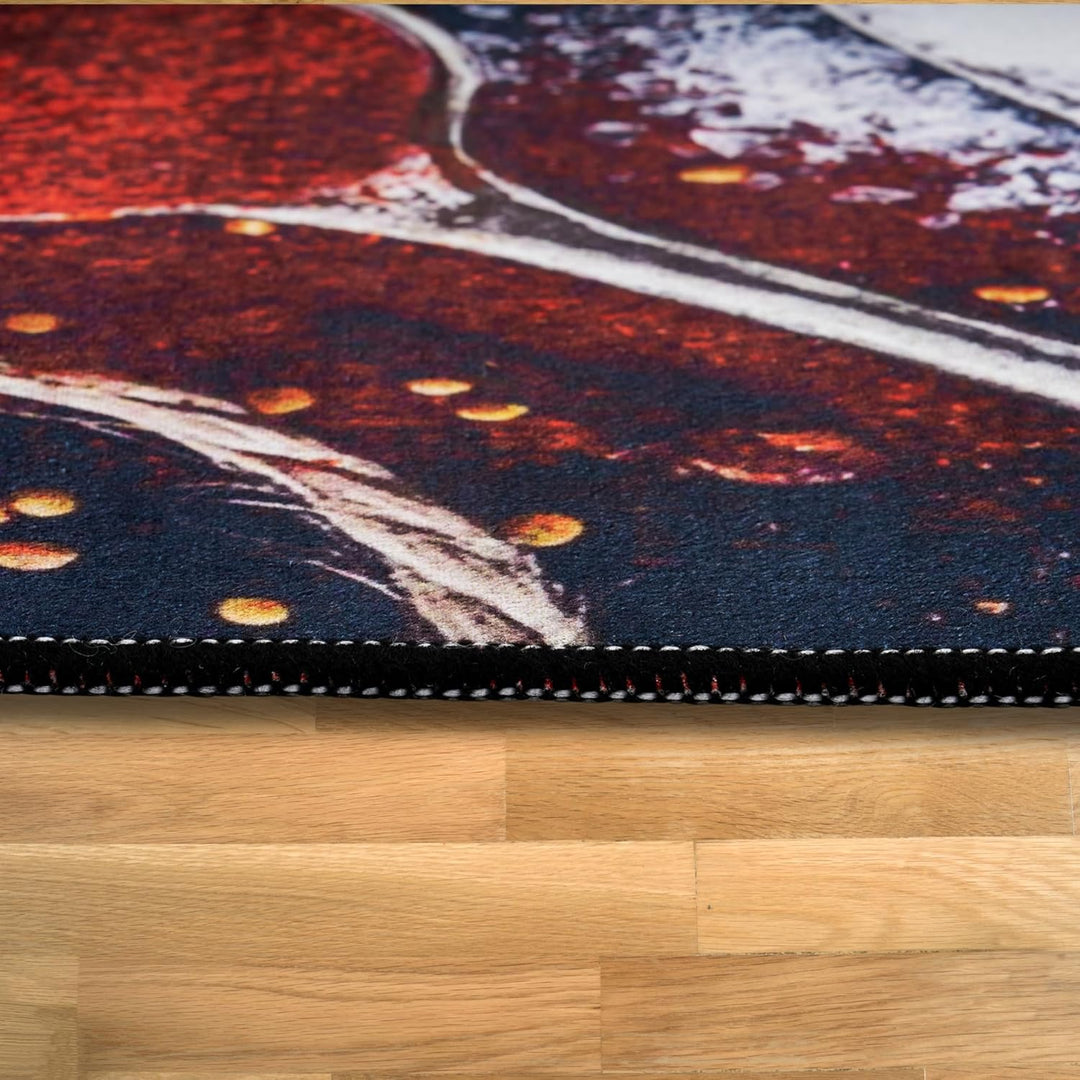 Küchenteppich, rutschfeste Küchenläufer, Waschbarer Küchen Teppich, Schwarz Küchenmatte, Waschbarer