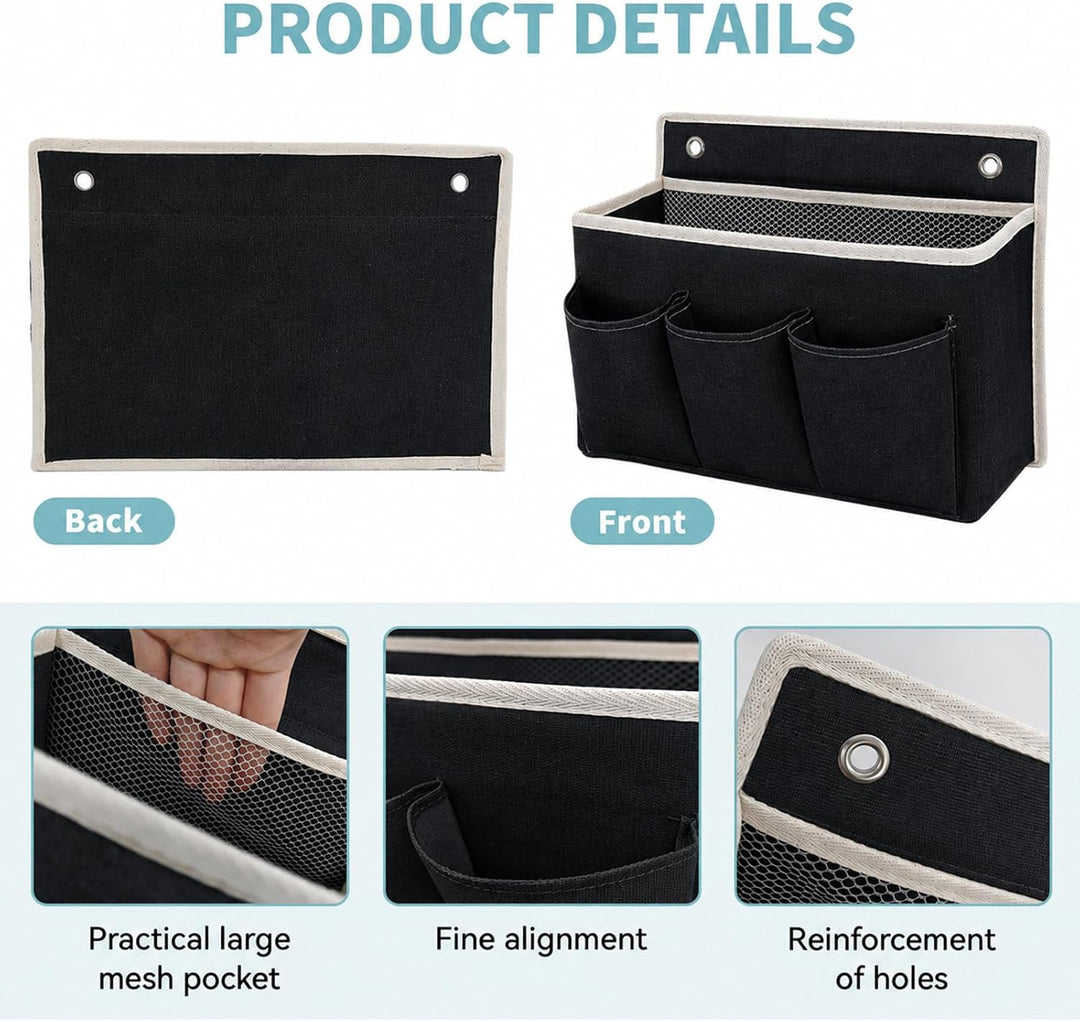 2 Stück Wand Organizer, Tasche Hängekörbe Mit Grosser Mesh Abteilung Und 3 Taschen Tür Organizer, Pl