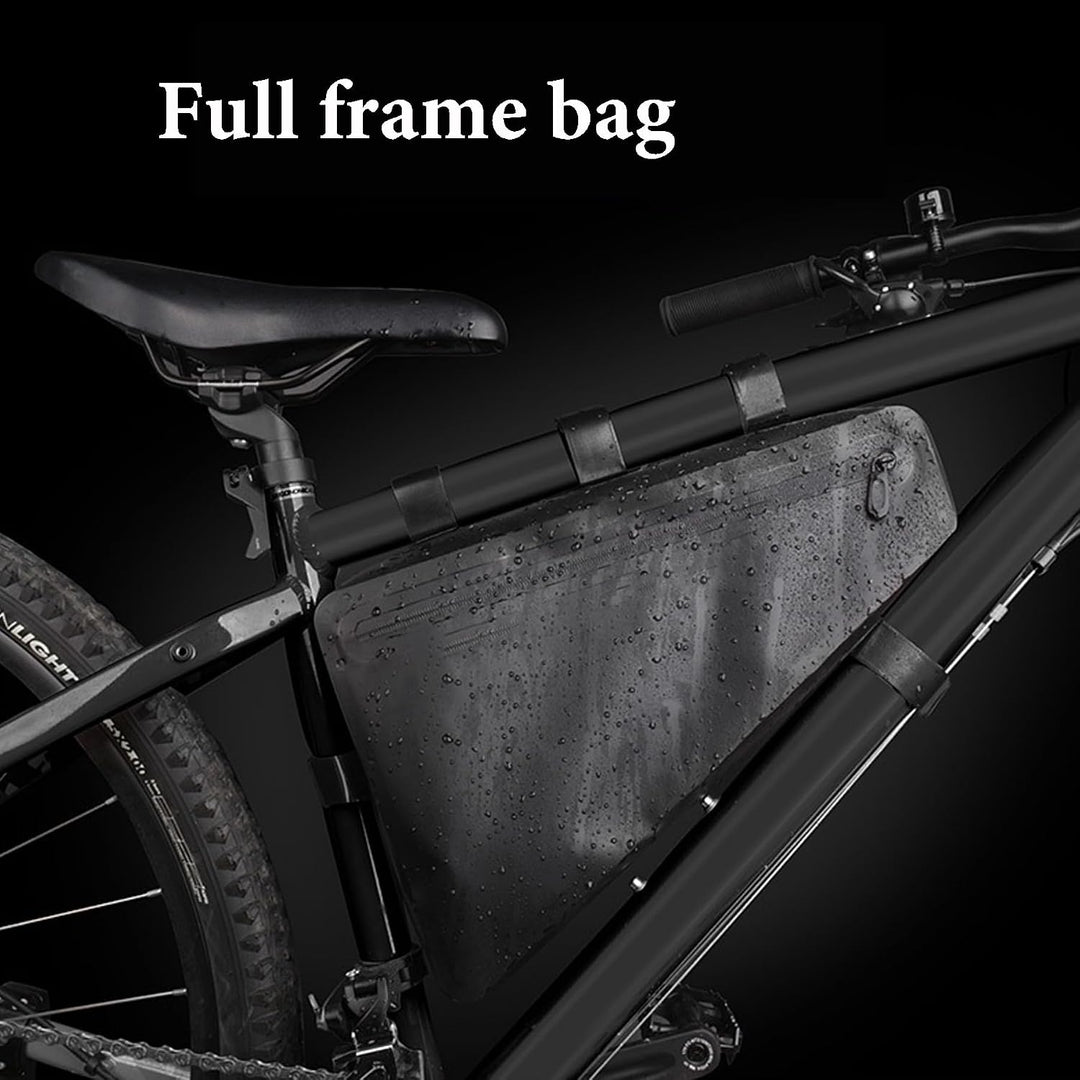 Triangle Bike Full Frame Bag, PVC Waterproof Cycling Bicycle Under Top Tube Handlebar Saddle Bag for
