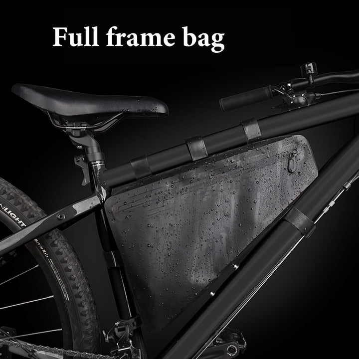 Triangle Bike Full Frame Bag, PVC Waterproof Cycling Bicycle Under Top Tube Handlebar Saddle Bag for