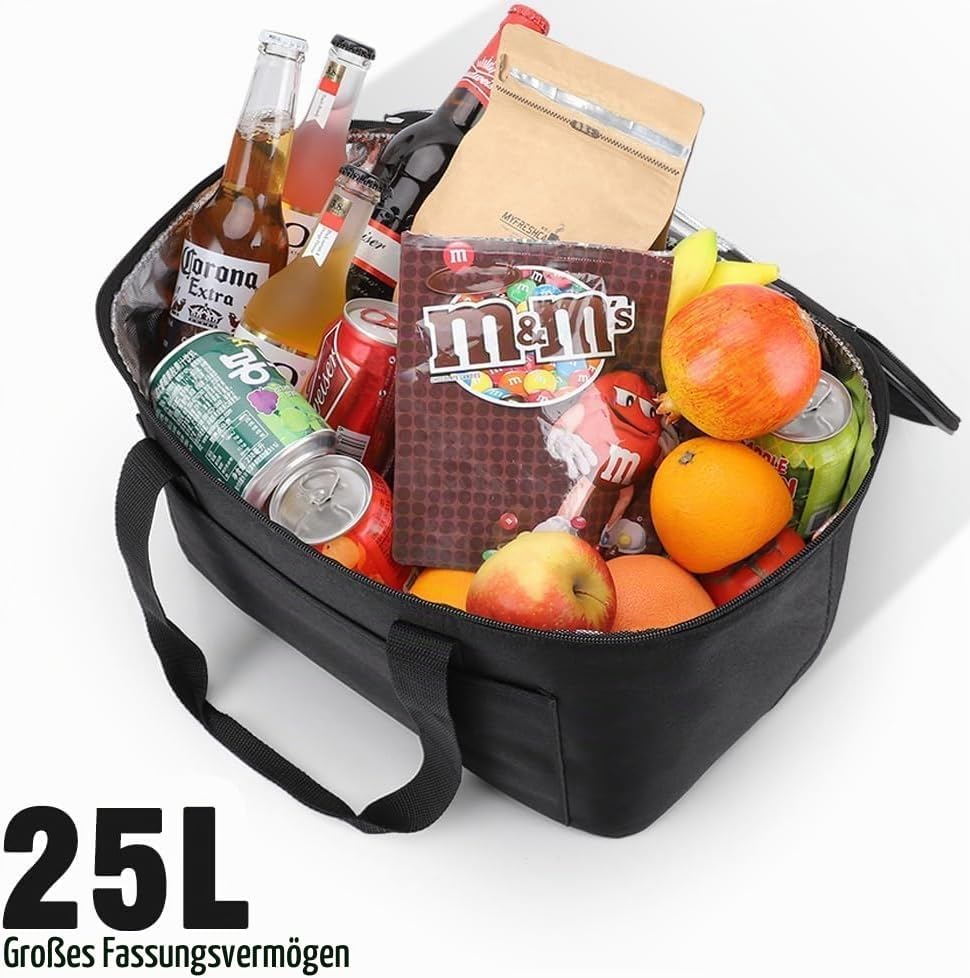 25L Kühltasche Einkaufskorb Faltbar Picknicktasche Gross Isoliert Lunchtasche Thermotasche Wasserdic
