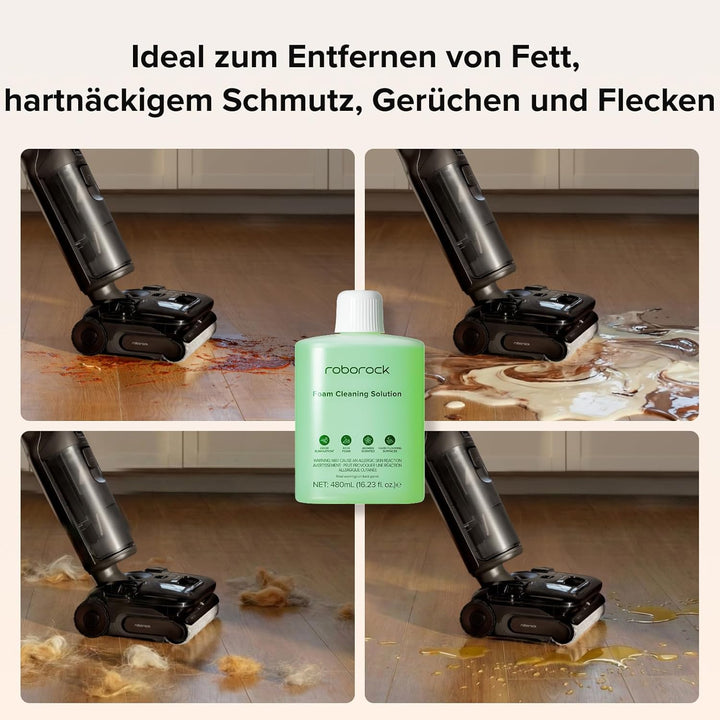 roborock Schaum-Bodenreiniger 480 ml, kompatibel mit F25 ACE Pro Nass-/Trockensauger, für Hartholz,