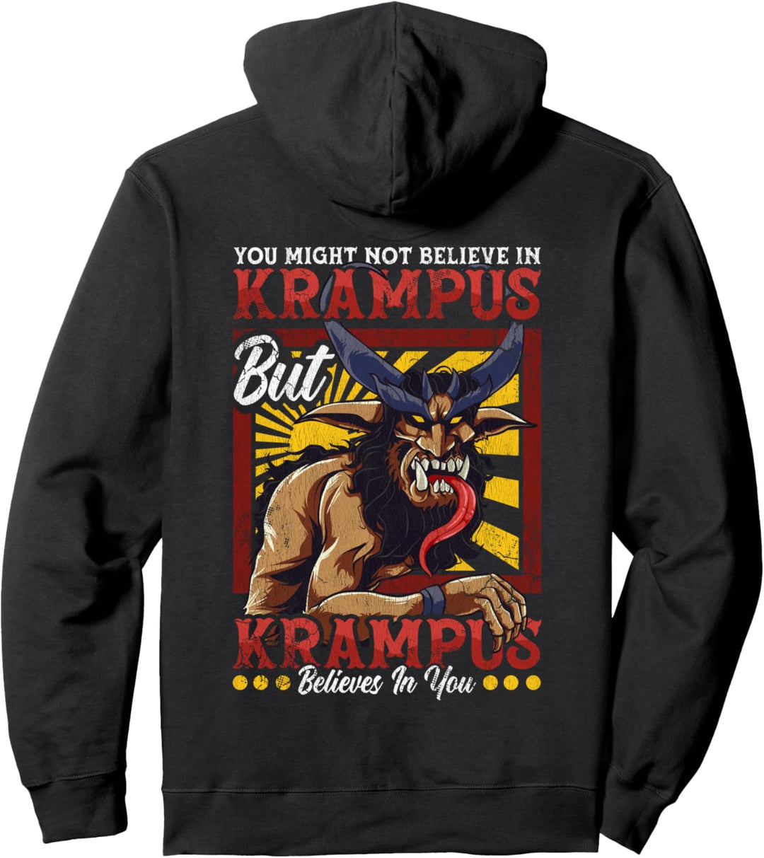 Krampus glaubt an dich Weihnachts-Horror Pullover Hoodie