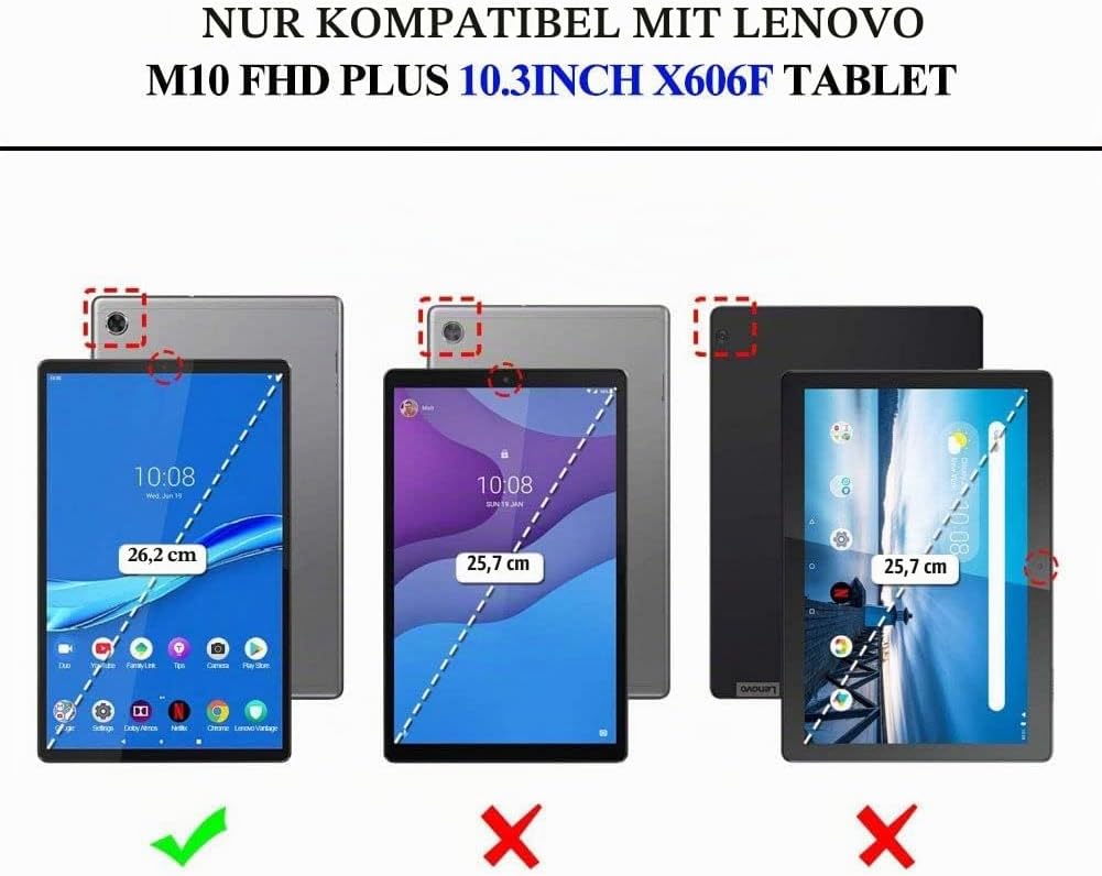 Annadue Tastatur Hülle für Lenovo Tab M10 FHD Plus 10,3 Zoll X606F,Slim Schutzhülle mit Abnehmbarer