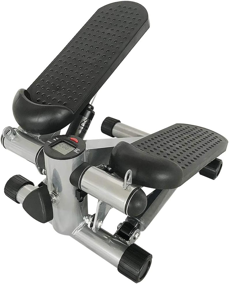 Stepper für Zuhause, Up-Down Swing Stepper mit Power Ropes, Stepper Hometrainer mit LCD Display, Tra