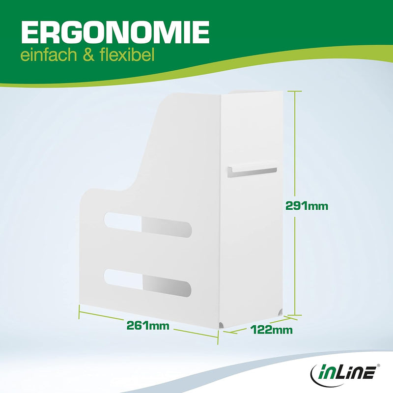 InLine Slatwall - Dokumentenordner, Zubehör für das Slatwall System, Ablage für Ordner,  weiss 23182