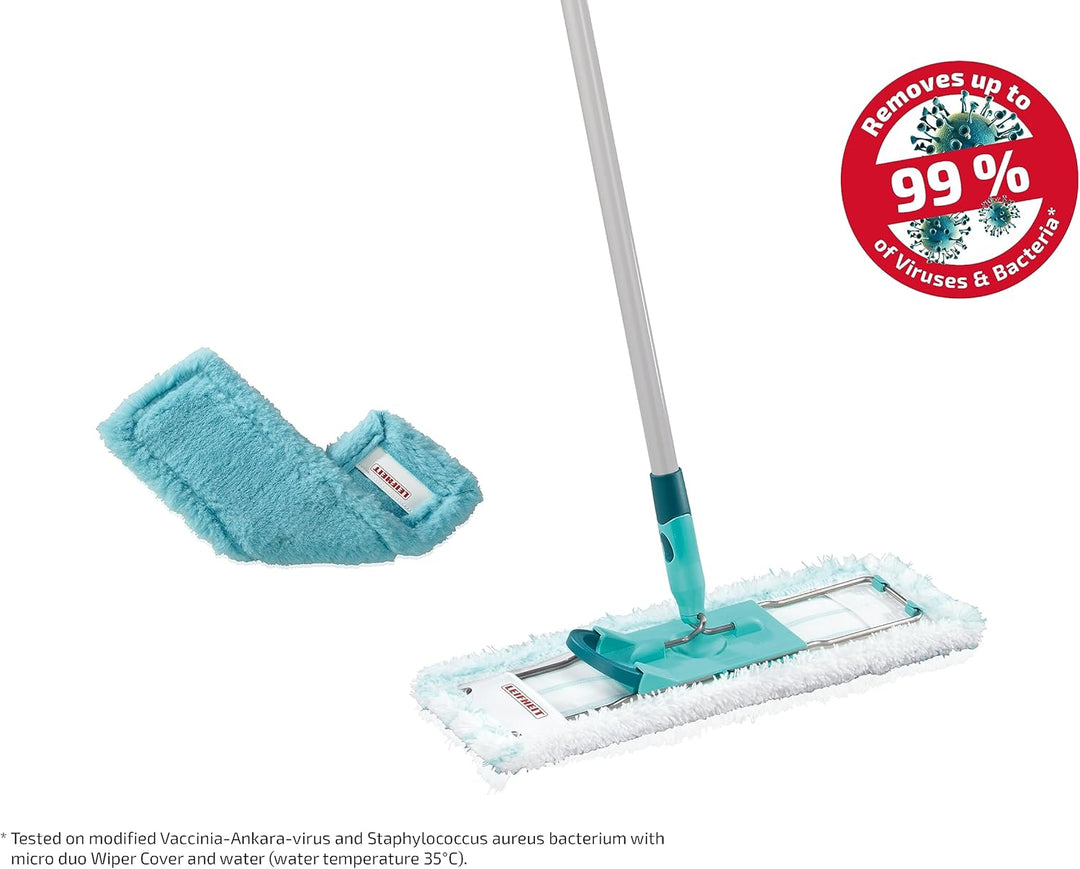 Leifheit Bodenwischer Profi XL mit 2 Wischbezügen, 1x Mikrofaser Bezug für alle glatten Böden und 1x
