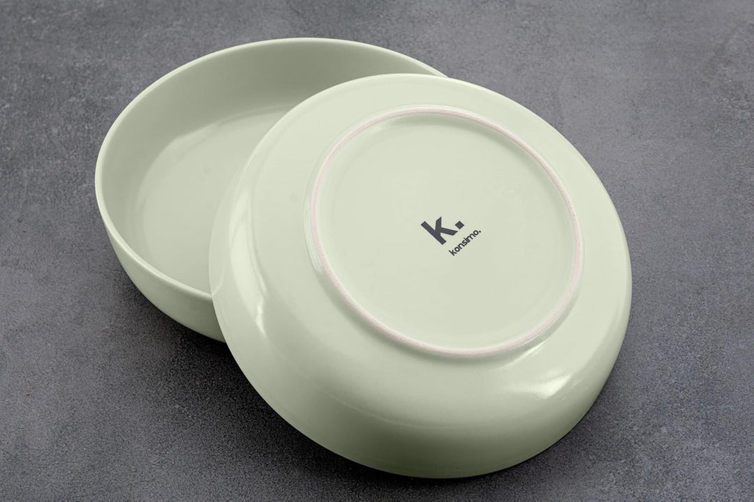 Konsimo. Elegant Suppenteller Set 6er - Schale aus Keramik - Pastateller und Tiefteller für 6 Person