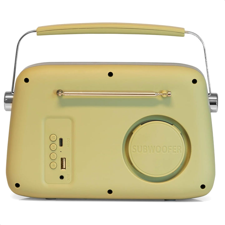Madison - FREESOUND-VR40OGR-MAT - 30W Vintage-Radio mit langem Akku - Bluetooth, USB & FM - Olivgrün