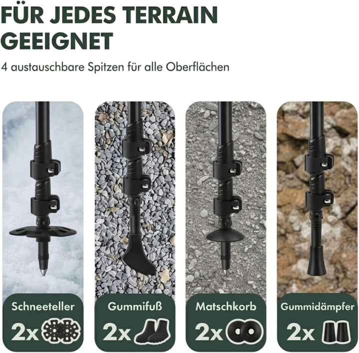 NORKEN - Wanderstöcke, Teleskopstöcke, Aluminium 7075, leicht und robust, Flip Lock Verriegelung, er