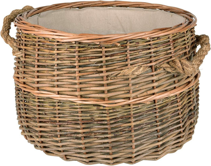 Hochwertiger Korb aus Weide/Kaminholzkorb für Ihr Kaminholz, Wäschekorb oder Dekoration Ø 40