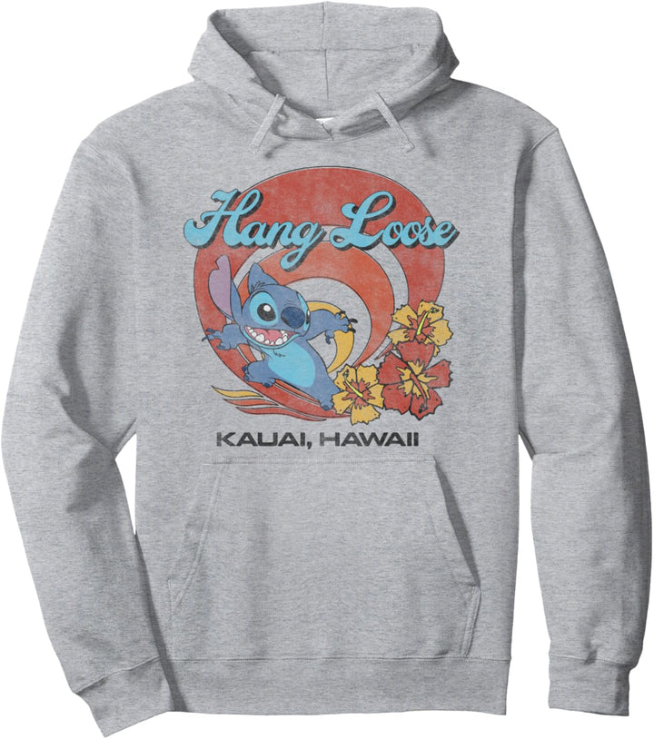 Disney Lilo & Stitch Hang Loose Kauai Hawaii Pullover Hoodie