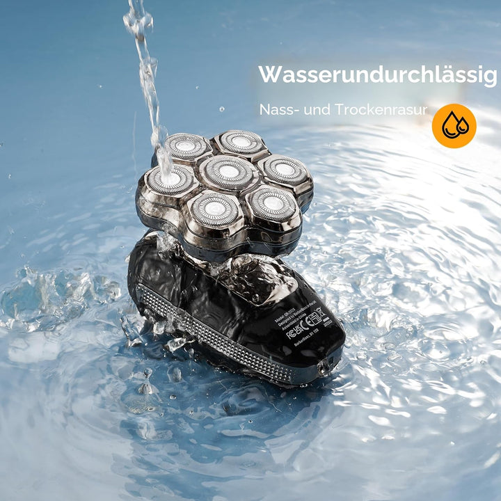 BarberBoss Glatzen Rasierer Herren, Magnetischer Rotationsrasierer, 7D Glatzenrasierer für Männer, 5