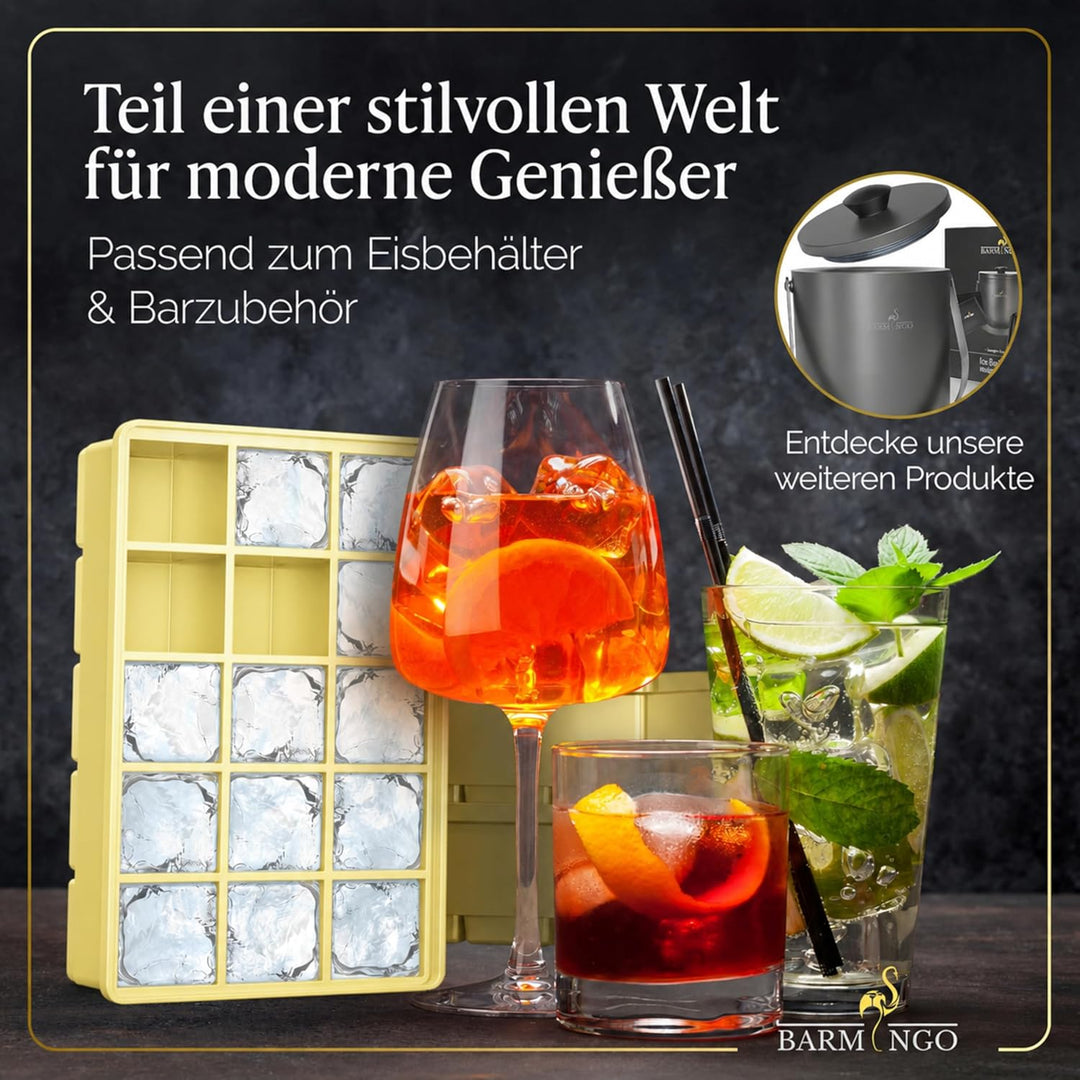 Silikon Eiswürfelform mit Deckel (3er Set) – BPA-freie Eiswürfelform gross/XXL | Grosse Eiswürfel Fo