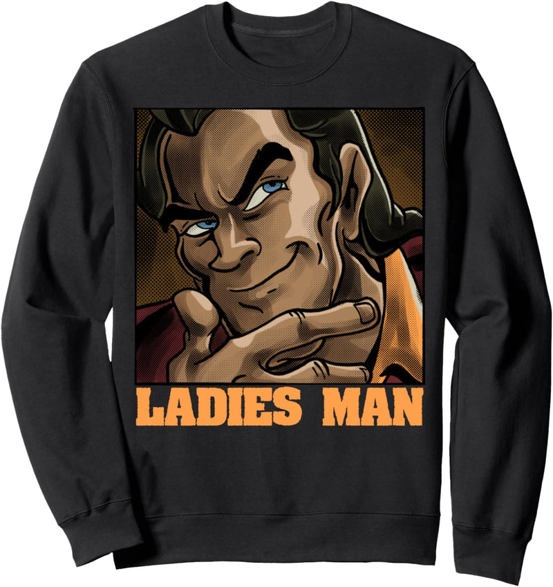 Disney Beauty And Beast Gaston Ladies Man Portrait Sweatshirt