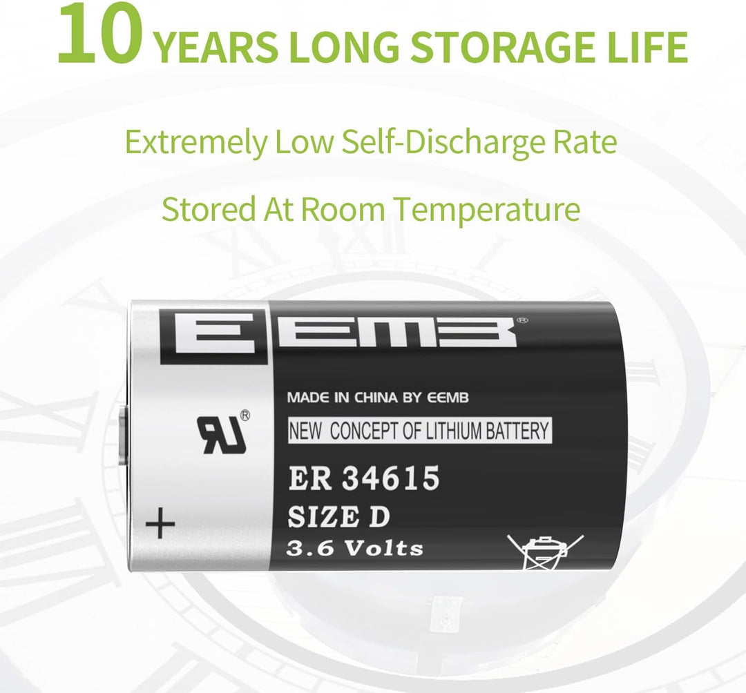 EEMB ER34615 D Cell Akkus 3.6V Lithium Batterie High Capacity Li-SOCL₂ Nicht Wiederaufladbar Batteri
