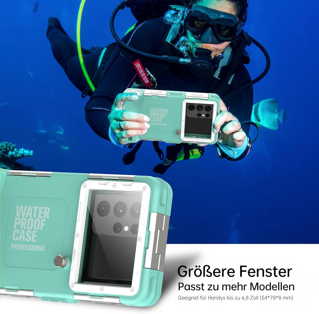 Unterwasser-Tauchgehäuse für iPhone, Samsung Galaxy, Huawei Xiaomi Redmi Smartphones, Professionelle