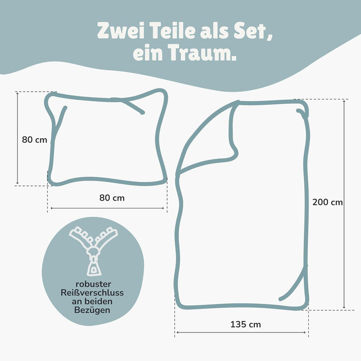 Familando Moderne Wende Bettwäsche-Set 135 x 200 cm 80 x 80 cm mit Traumfänger 100% Baumwolle Dream-