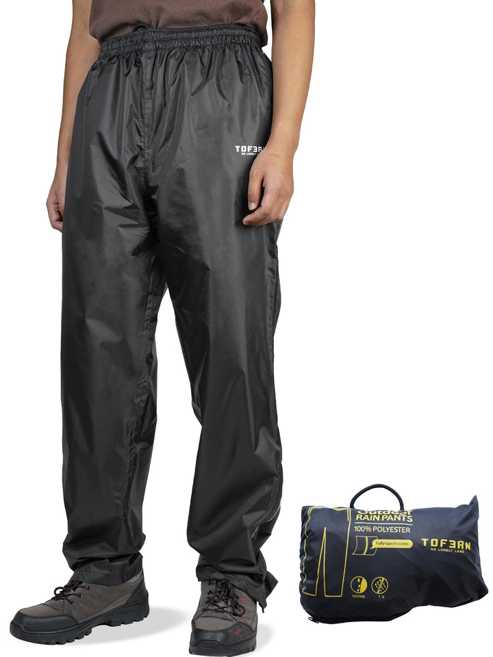 Tofern wasserdichte Regenhose für Herren Leichte Regenhose Winddichte Outdoorhose zum Wandern Campin