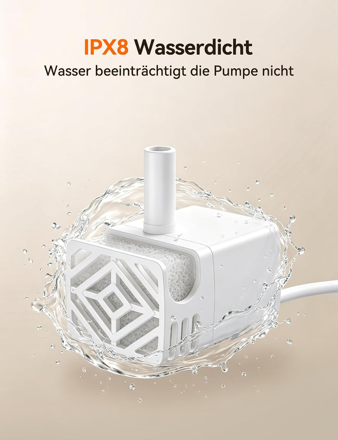 FEELNEEDY Ersatz-Wasserpumpe für 7L Trinkbrunnen für Hunde FN-W14