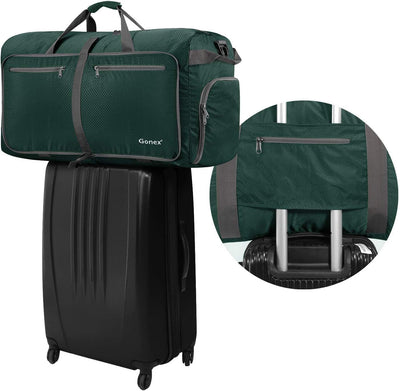 Gonex Leichter Faltbare Reise-Gepäck 100L, Farbe: Dunkelgrün, Duffel Taschen Uebernachtung Taschen/S