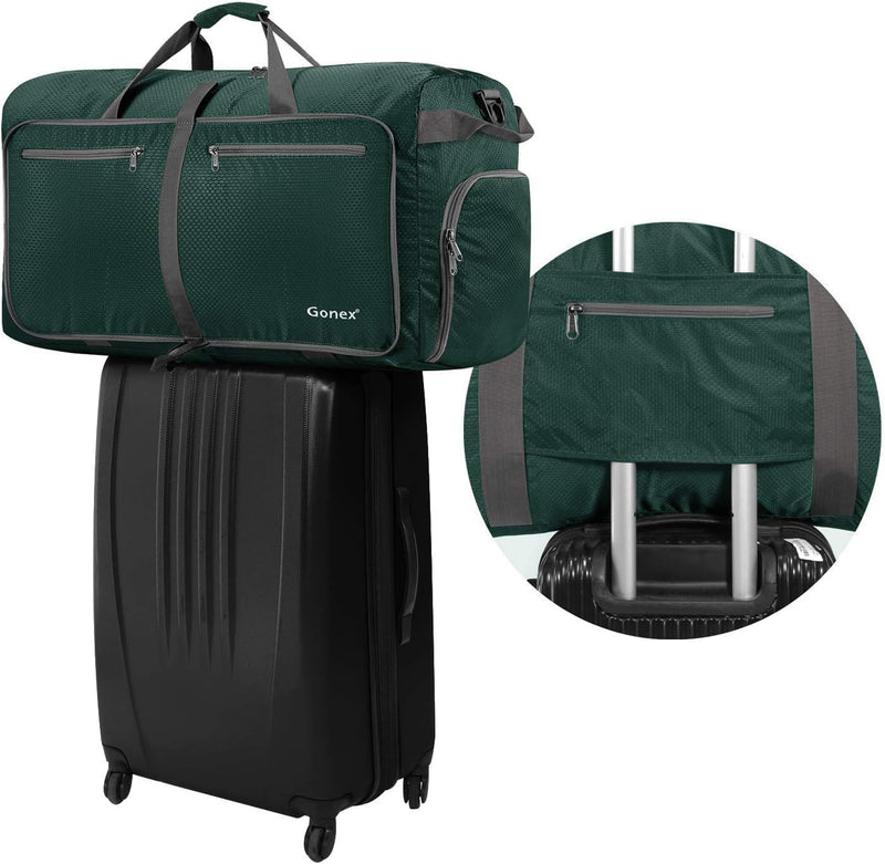 Gonex Leichter Faltbare Reise-Gepäck 100L, Farbe: Dunkelgrün, Duffel Taschen Uebernachtung Taschen/S