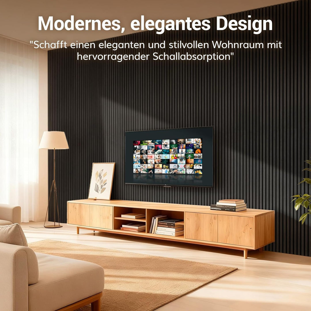 TONOR Akustikpaneele holz, 4 Stück 120x60 cm - 2,88m² Wandpaneele holz Holzpaneele wand als Schallsc