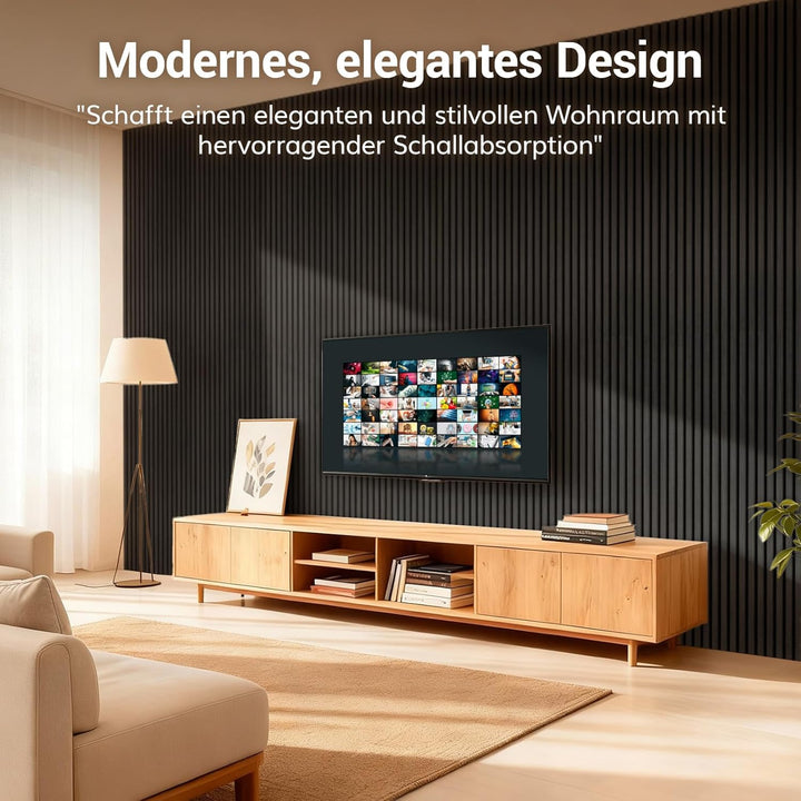 TONOR Akustikpaneele holz, 4 Stück 120x60 cm - 2,88m² Wandpaneele holz Holzpaneele wand als Schallsc