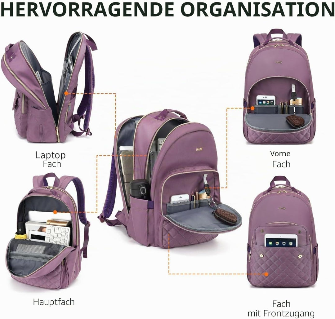 Rucksack Mädchen Teenager Rucksack Laptop Damen 15,6 Zoll,Rucksack Schule Schulranzen Frauen für Uni