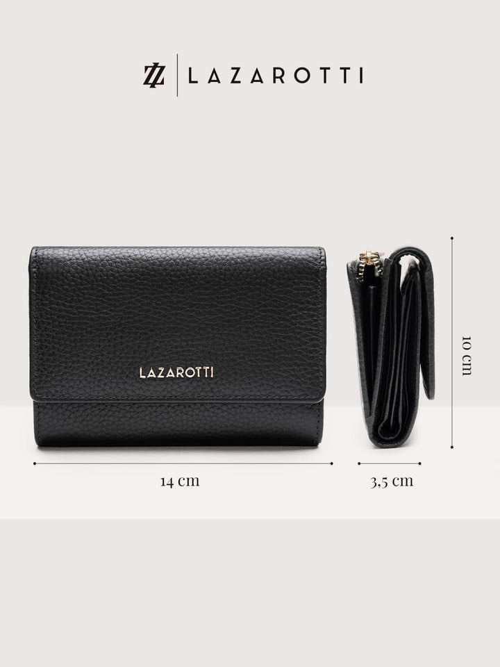 Lazarotti Bologna XL Leder Damen-Geldbörse | grosses Reissverschlussfach, 15 Kartenfächer, RFID-Schu