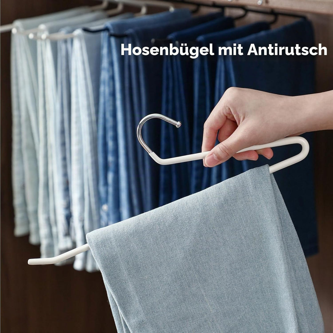 SHIMOYAMA Hosenbügel, Metall, rutschfest, Einzelstange, offenes Ende, Kleiderbügel für Jeans, Hosen,