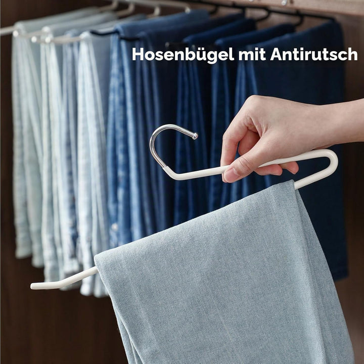 SHIMOYAMA Hosenbügel, Metall, rutschfest, Einzelstange, offenes Ende, Kleiderbügel für Jeans, Hosen,