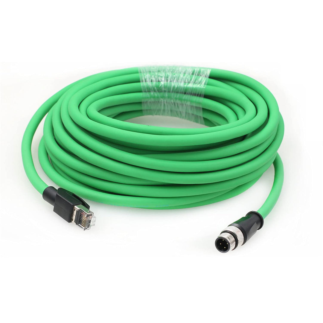 HangTon Ethernet-Kabel M12 4-polig D-kodiert Stecker auf RJ45 Cat5e geschirmt High Flex Industrie Ne