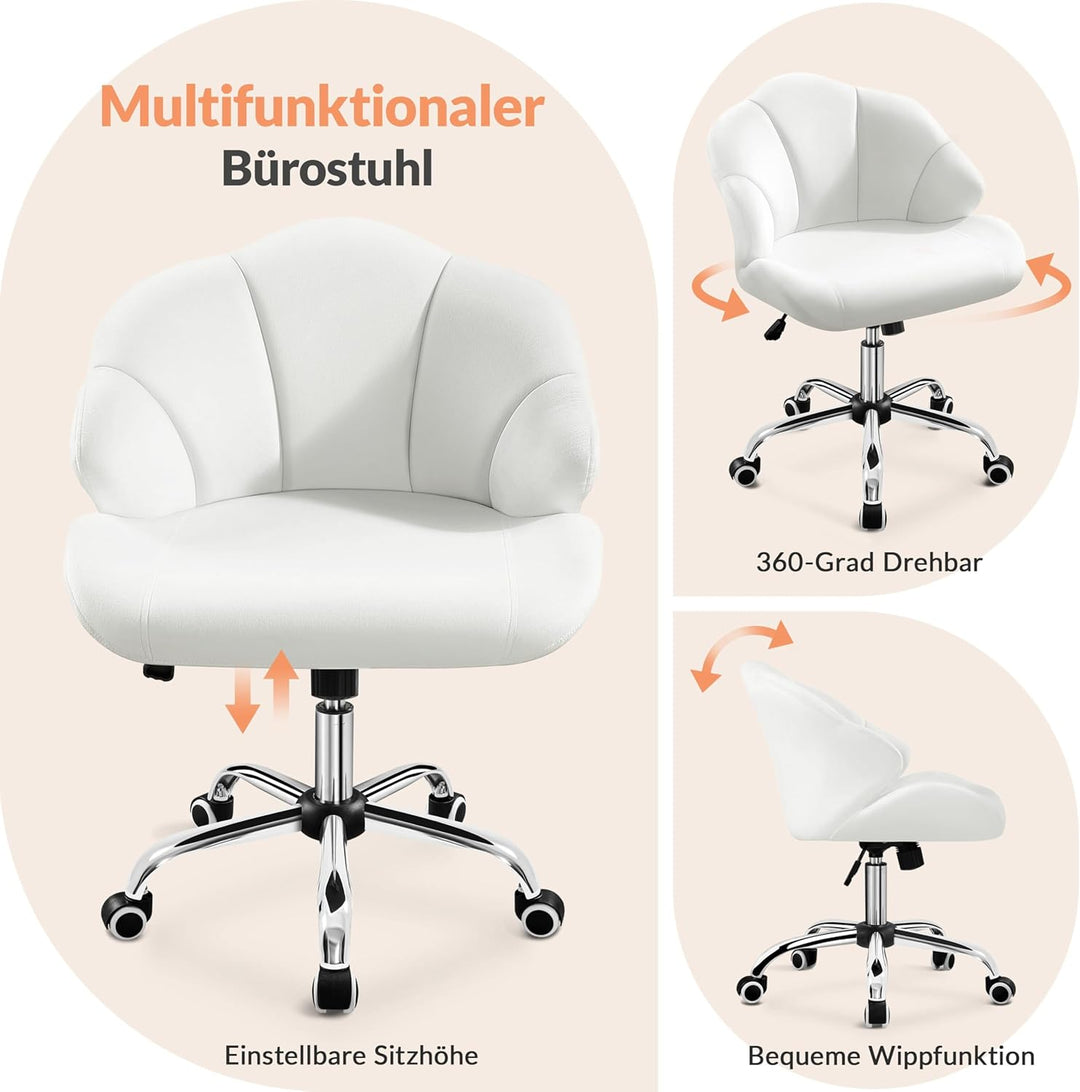Yaheetech Bürostuhl Ergonomisch Schreibtischstuhl höhenverstellbar Drehstuhl, Bürosessel in Muschelf
