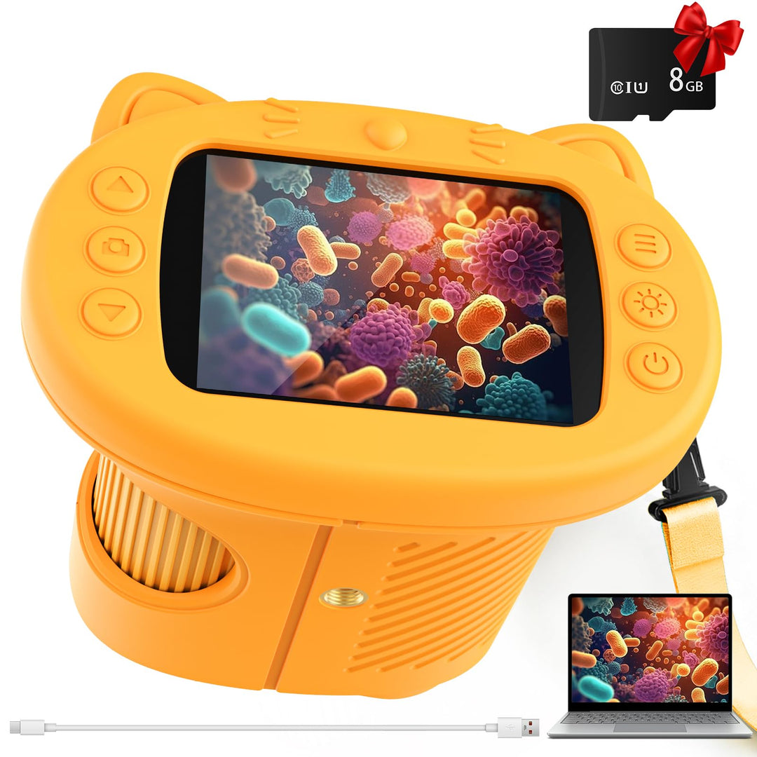 Mikroskop für Kinder, 1000X&amp;2.4" HD Bildschirm Digitales Mikroskop für Kinder Spielzeug ab 3 4 5 6 7
