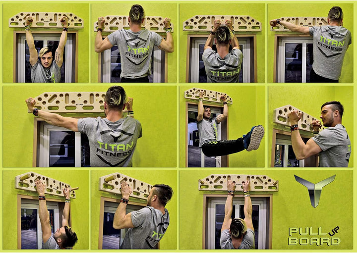 Klimmzugbrett, Wandmontage, für Zuhause, Fitness, Kletterbrett, Hangboard, Heimtraining, 2 Metallgri