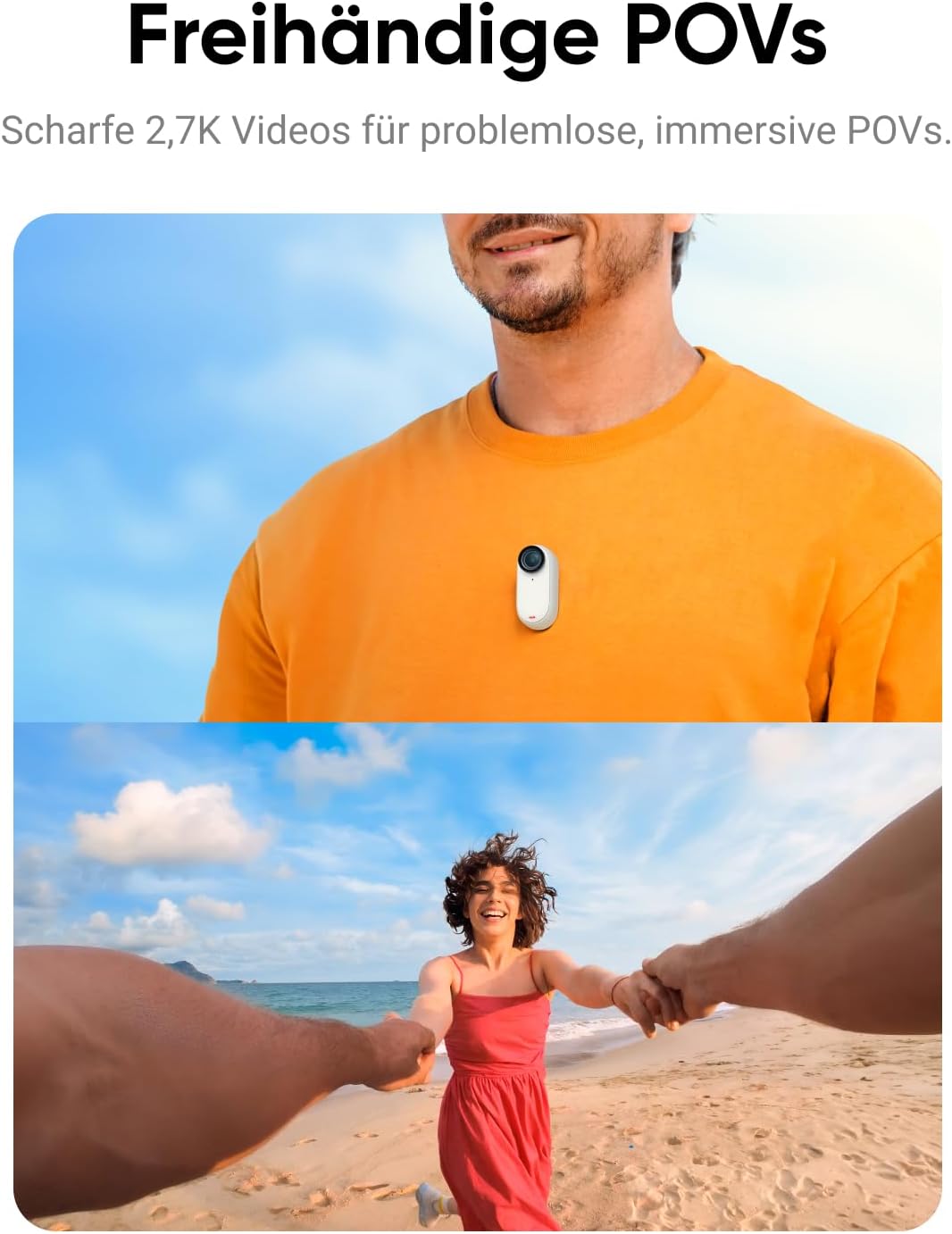Insta360 GO 3 (64 GB) - Kleine & leichte Action-Kamera, tragbar & vielseitig, freihändige POVs, über