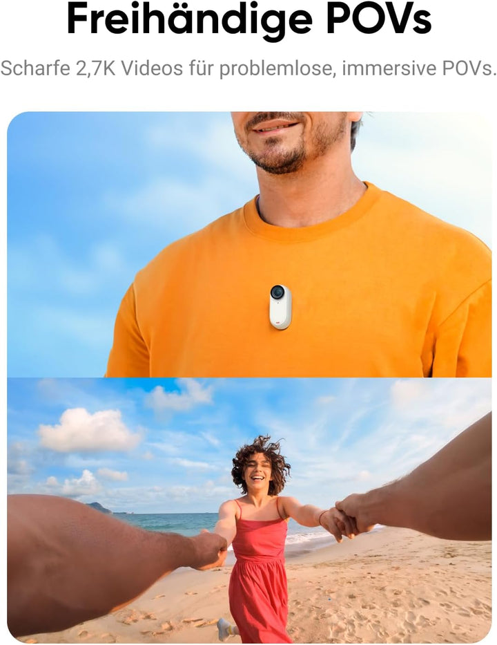 Insta360 GO 3 (64 GB) - Kleine & leichte Action-Kamera, tragbar & vielseitig, freihändige POVs, über