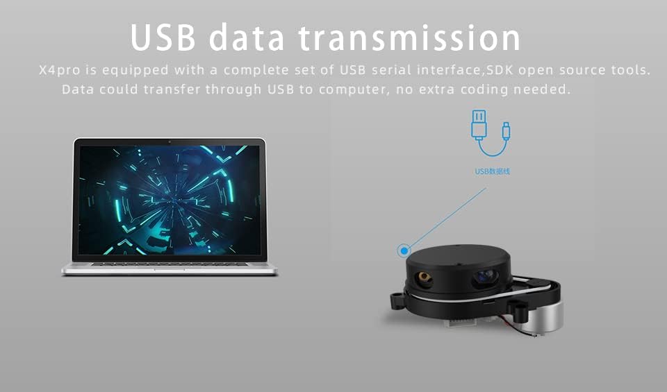 youyeetoo YDLIDAR X4 Pro 360 Degree 2D Laser Range Lidar Sensor Triangular Ranging 10 Meters Scannin