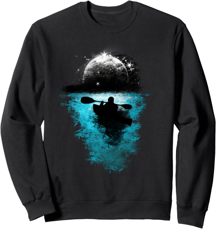 Kajakfahren unter dem Mond Geschenk Sweatshirt