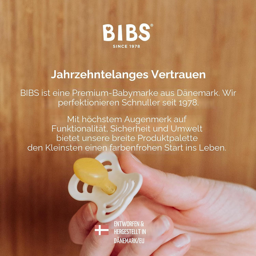 BIBS Couture Schnuller 2er-Pack, BPA-frei, Kiefergerechte Form. Silikon, Hergestellt in Dänemark. 0-