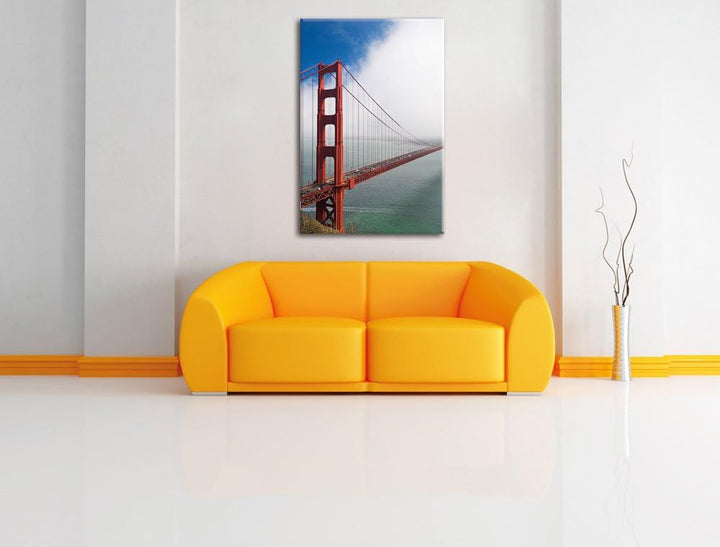 Pixxprint Golden Gate Bridge San Francisco / 100x70cm Leinwandbild bespannt auf Holzrahmen/Wandbild
