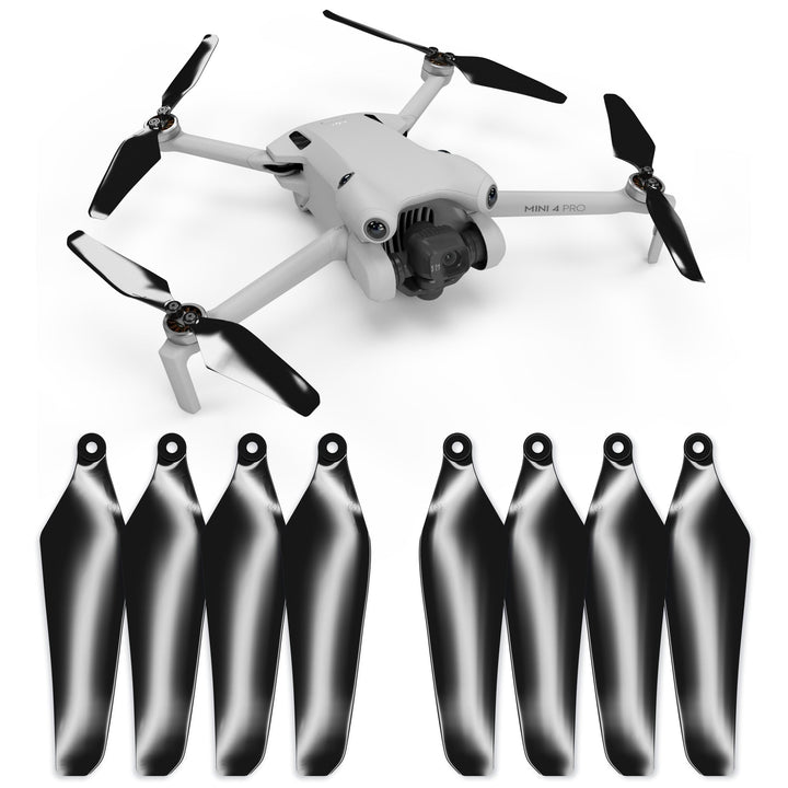 Master Airscrew Super Stealth Propeller für DJI Mini 4 Pro &amp; Mini 3 Pro - Schwarz, 4 Propeller im Se