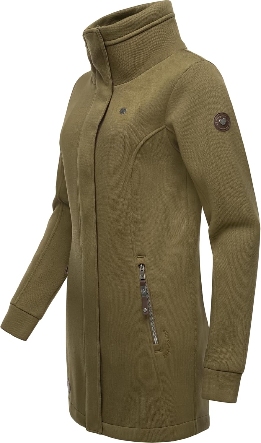 Ragwear Damen Leichter Sweat-Übergangsmantel lang windabweisendl mit hohem Kragen Letrice Bonded XS-