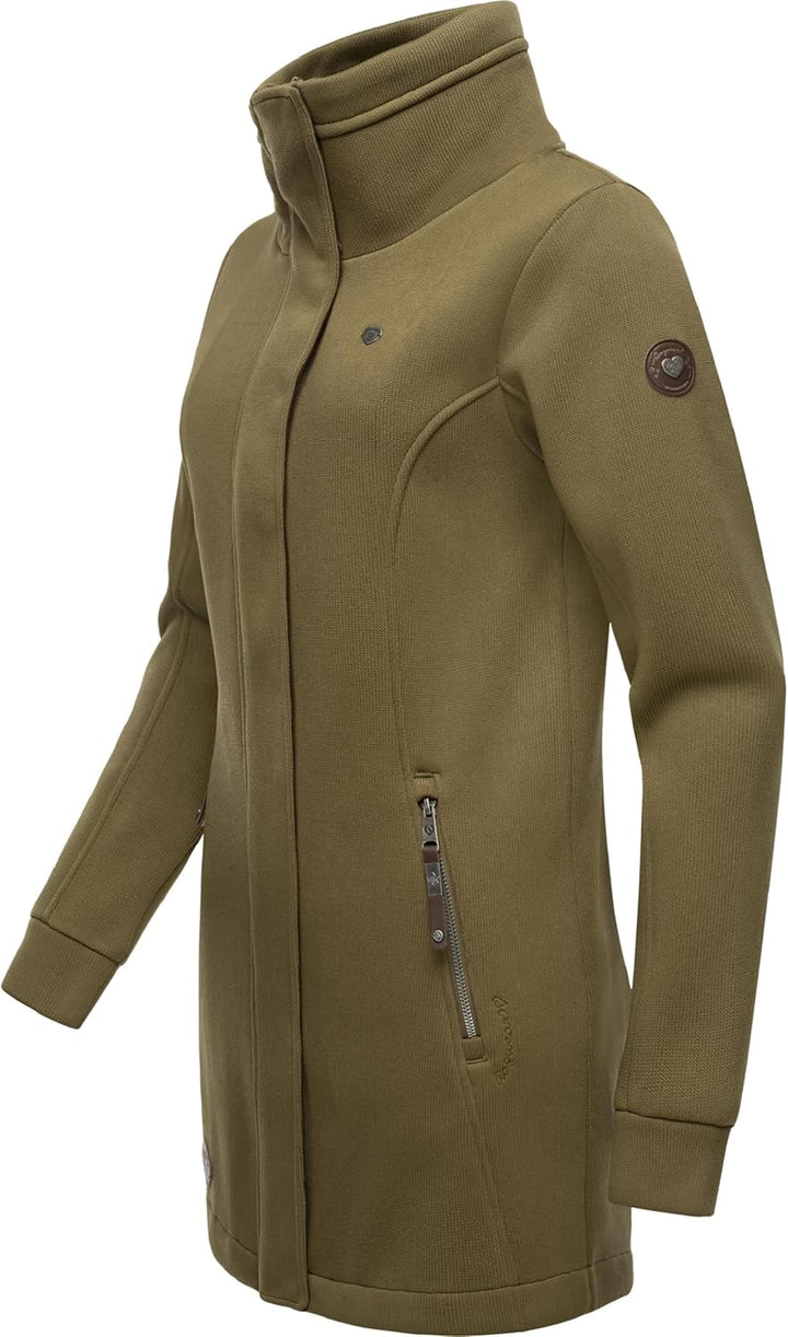 Ragwear Damen Leichter Sweat-Übergangsmantel lang windabweisendl mit hohem Kragen Letrice Bonded XS-