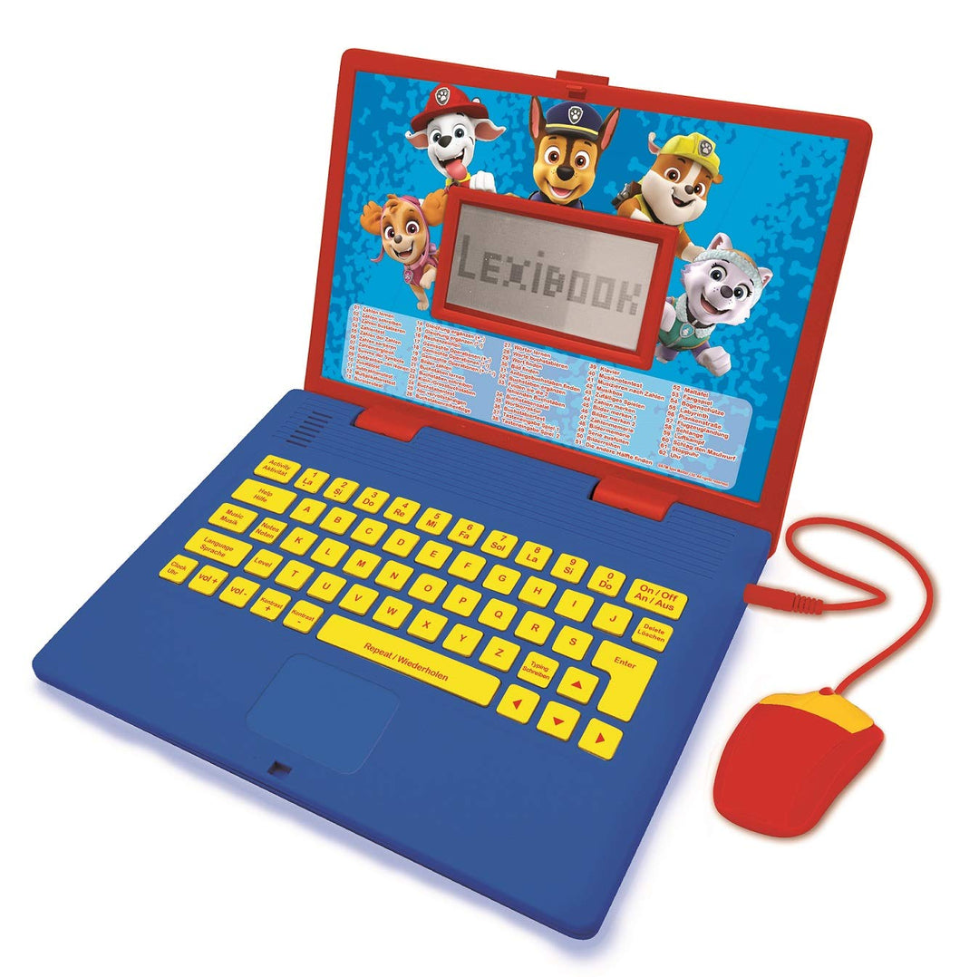Lexibook, Paw Patrol, Lern- und zweisprachiger Laptop Deutsch/Englisch, Spielzeug für Kinder (Jungen