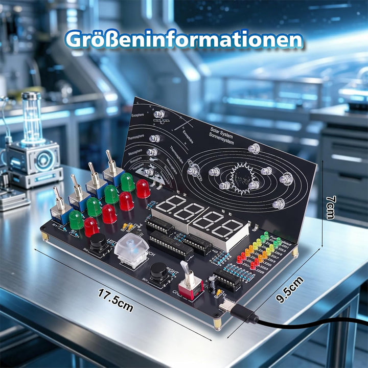 DIY Raumschiff Kontrollzentrum Löt Bausatz, LED Elektronik Bausatz Simulierter Raketenstart Lötset f
