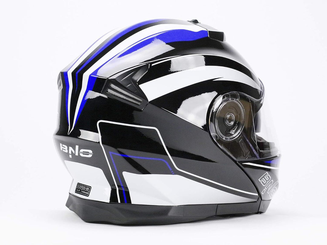 BNO Flip-2 Flup Up Helm Klapphelm Madular Helm (L, Blau Schwarz) L Blau Schwarz, L Blau Schwarz